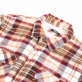 jaqueta de camisa de algodão macio de flanela masculina